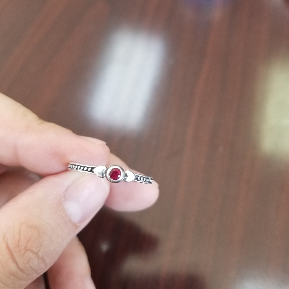 James Avery Sweetheart ring with lab created ruby